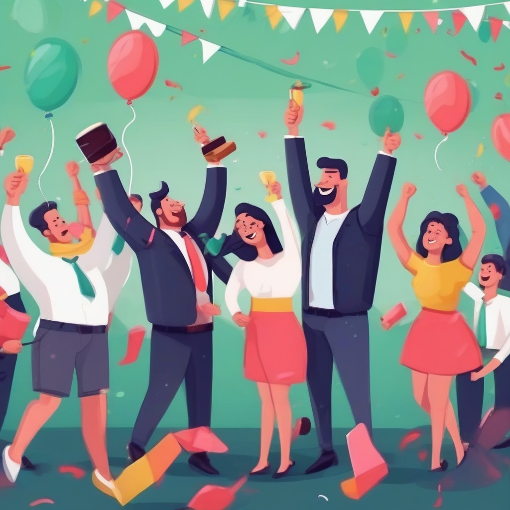 Customer success celebration concept