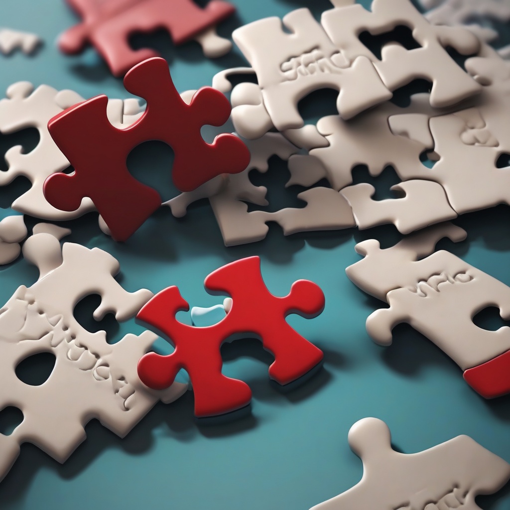 Marketing strategy concept with puzzle pieces