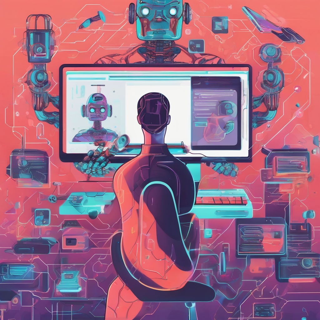 AI-powered content marketing illustration