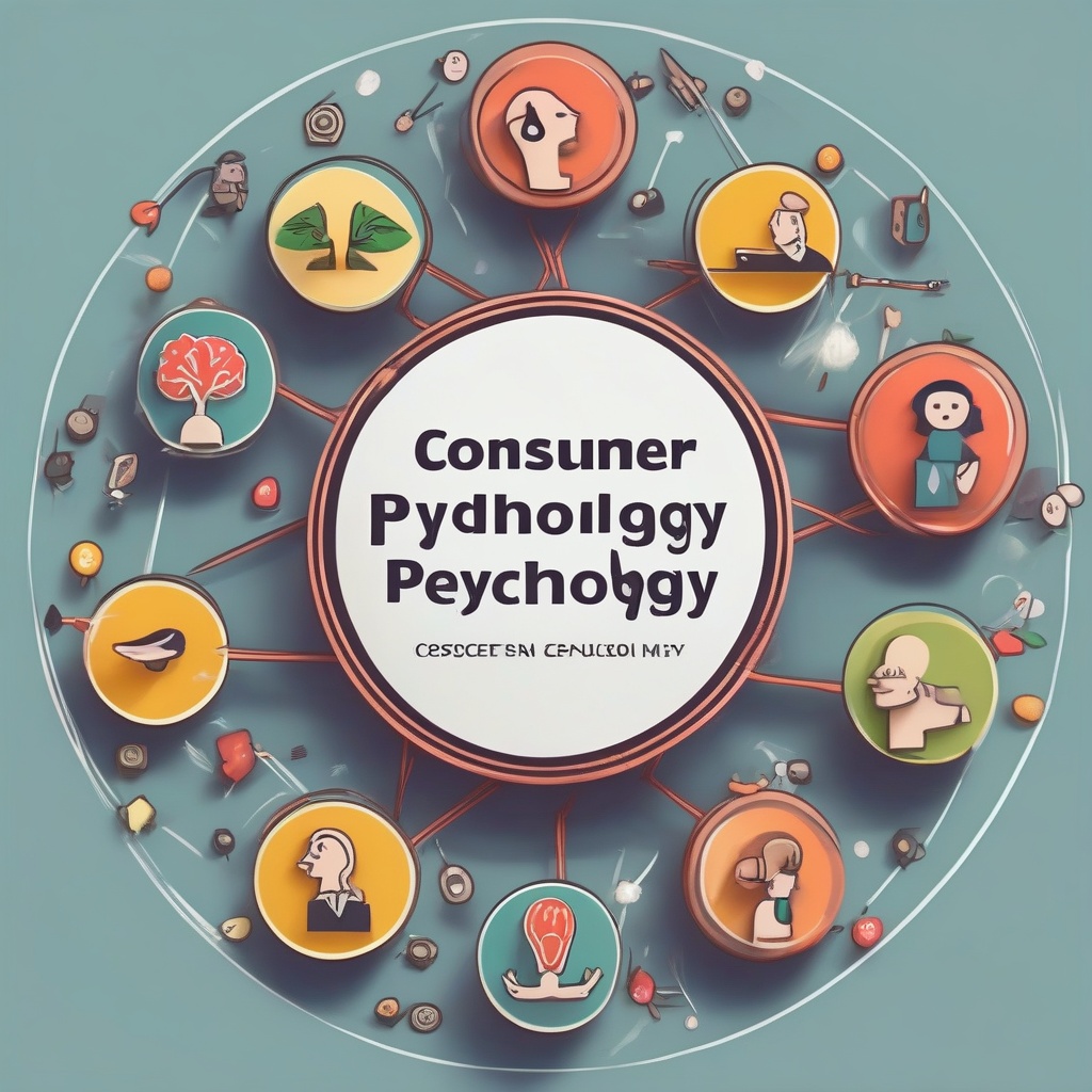 Consumer psychology concept showing multiple interconnected elements of decision making