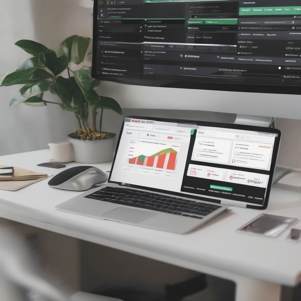 Marketing dashboard showing simple metrics on a computer screen