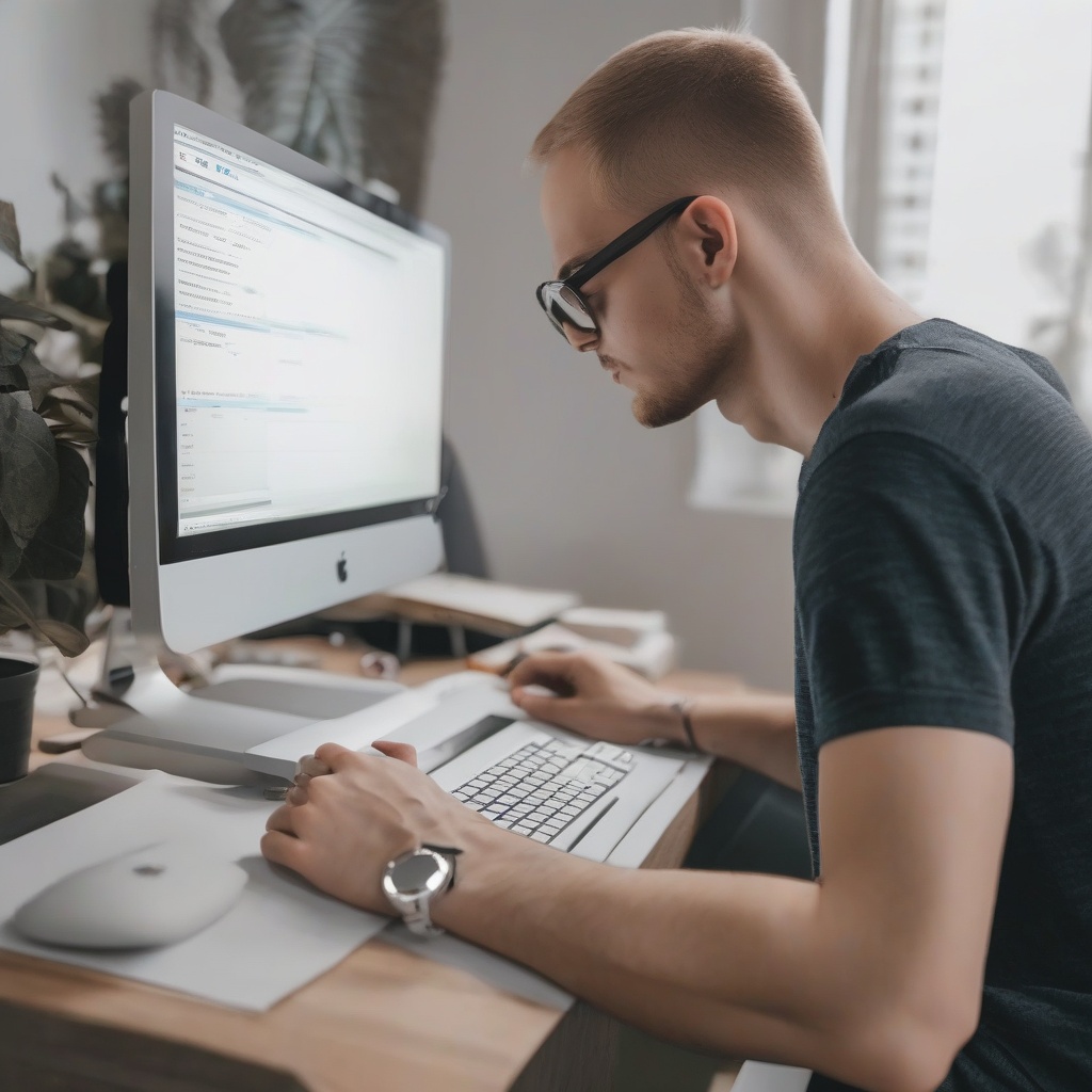 Person analyzing conversion metrics on a computer